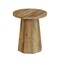 Round Wooden Side Table with Octagonal Pedestal Base for Sofa or Bedside
